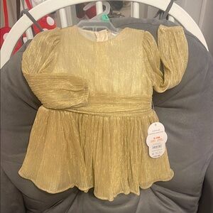 Baby Gold Puff Sleeve Dress